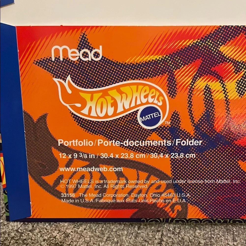 Vintage 90’s Mattel Hot Wheels School Folder Bundle New Never Used from 1997!